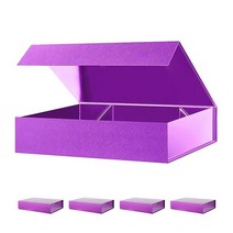 PACKHOME 선물 상자 5개 27.9 x 19.8 5.9cm(11 7.8 2.3인치) 뚜껑이 있는 포장용 자석 튼튼한 셔츠 (글로시 퍼플 잔디 질감)521249, 1 Count (Pack of 5), Glossy Purple, Glossy Purple