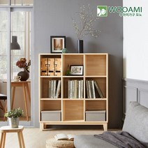 우아미가구 모노 스토리 9칸 원목책장 NA5053, 색상:원목
