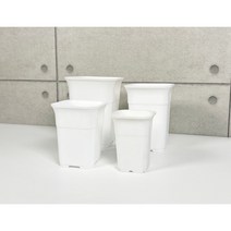 고급 롱사각 플라스틱 화분 화이트