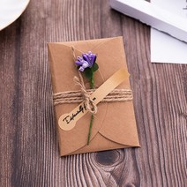 인사말 카드 빈티지 수제 마른 꽃 크래프트 종이 봉투 생일 결혼식 호의 파티 초대장 복고풍 편지, 5