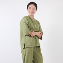 토지몰 남녀공용 30수 면 100% 자수 티바지 한벌 세트 생활한복 개량한복 절복 법복 단체복