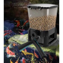 연못 자동급여기 잉어 자동 먹이 사료 배식기 대형, 6L 용량- 자동 타이머 배급