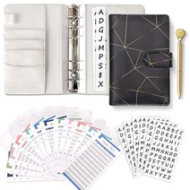 Classy Budget 바인더 디자인 블랙 펜이 있는 현금용 머니 오거나이저 A6 바인더 지퍼 봉투가 있는 예산 바인더 저렴한 책 BB-001 0 pu 가죽