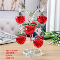 크리스탈 사과나무 장식품 홈 카페 유리공예 인테리어소품 3color, 8단 4센티 홍사과