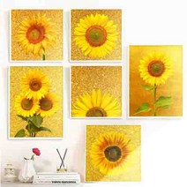 풍수아트 재물운 돈 들어오는 리치 골드 해바라기 그림 8종 액자 거실 금전운 풍수 벽 인테리어 개업 집들이 선물, 02.골드리치정면해바라기B