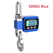 디지털 교수형 저울 300kg500kg 휴대용 헤비 듀티 크레인 저울 lcd 백라이트 산업용 후크 저울 농장 용 스테인레스 스틸, 블루 500kg