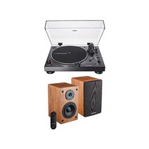 Audio-Technica AT-LP120X-USB USB 턴테이블(블랙) Knox Gear 전원 책장 스피커 번들 포함(2 품목)