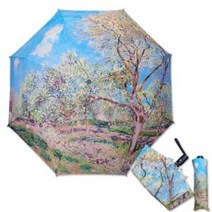 3단 명화 우산 시슬레 봄 완전 자동 국산 수제 제작 선물 패션 헬로레인캣츠