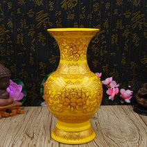 불교용품 무속용품 연꽃 도자기 노란 정장 부처홀 풀 세트 불교 도구와 연결된 불교 용품, 기본값, 6 인치 황제 꽃병 쌍