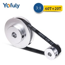 GT2 타이밍 벨트 풀리 60 치아 20 치아 감소 31/13 폭 6mm 보어 5/10mm 3D 프린터 액세서리 타이밍 벨트, (100016948)20T8-60T8-610mm개