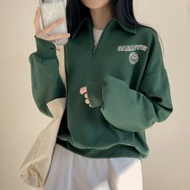 작은방 반집업 크롭 캐나다 칼튼 아방핏 카라 맨투맨 4컬러