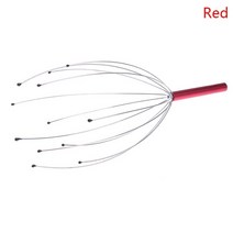 헤드 마사지 힐링 넥 클로 바디 마사지 안티 스트레스 통증 완화 문어 두피 릴랙스 스파 두통 자극 혈액 순환, 빨간색