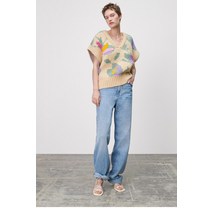 ZARA 자라 여성복 브이넥 꽃자수 니트 베스트 01822030330