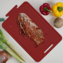 비비또 두꺼운 양면 실리콘 도마 대형, 레드