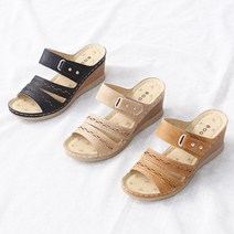 레이먼윈프리 발이편한 여성 웨지 뮬 사무실 통굽 슬리퍼 (5cm) L1736