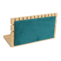 GHSHOP 다중 보석 진열대 진열장 우아한 다기능 서 있는 선반 사슬 저장, 24.5cmx7cmx12cm, 나무와 벨벳, 짙은 녹색