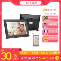 전자액자 전자 앨범 디지털 액자 스마트 원격제어 선물 WIFI 무선 Andoer 10.1 인치 스마트 와이파이 사진 프레임 디지털 사진 프레임 hd ips 터치 스크린 사진, 나는 플러그
