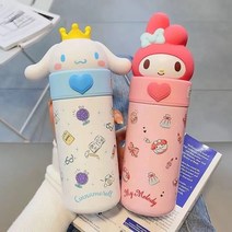 산리오 텀블러 시나모롤 쿠로미 마이멜로디 폼폼푸린 텀블러 물병 보온병 350ml 항공배송 다나에+Lin Lin Co. Ltd. 그립톡, 시나모롤 텀블러