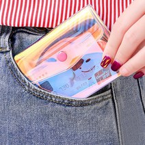 똑딱이 단추 투명 PVC 홀로그램 카드 동전지갑