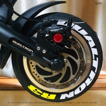 그리븐 타이어 스티커 레터링 데칼 튜닝 듀얼트론 썬더 전동 킥보드 전용 1.5cm TR00 한글불가 (제작하실 문구와 색상은 배송메시지에 남겨주세요), 제작문구 글자수 1.5cm (2글자)