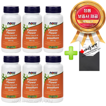 나우푸드 패션 플라워 천연 수면 보조제 멜라토닌 무첨가 350mg 90캡슐+정품보증서, 6통, 350mg 90캡슐