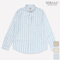 [후아유] WHO.A.U 린넨 볼드 스트라이프 셔츠_WHYS92404M