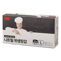 3M 니트릴위생장갑 블랙 요리용 100매 1개, 블랙 대(L) 100매 1개