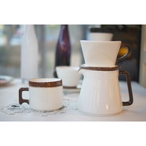 카카오라인 도자기 드리퍼 세트 [핸드페인팅 도자기], 드리퍼+주전자+커피잔세트2개