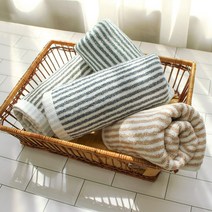 어메니티타올 선염 보카시 스트라이프 무형광 30수 150g 호텔 수건, 브라운, 1개