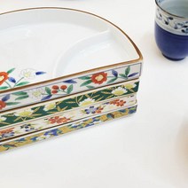 키친앤유 반달 나눔 회접시 일식 스시 초밥 소스 플레이팅 생선 앞접시, 흰꽃