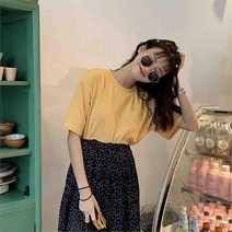 리더스 리더스 옐로우색상 오버핏 루즈핏 여성 여름 반팔티 (5708436)