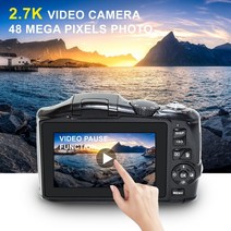 DSLR 카메라 입문 2.7k 4800만 마이크로 싱글 디지털 카메라 3.0인치 고화질 화면(플래시 카메라 및 비디오 레코더 포함)