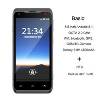안드로이드 8.1 2D 바코드 스캐너 UHF RFID 견고한 휴대용 모바일 PDA, 05 NFC UHF
