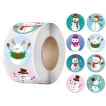 라벨기 귀여운 프린팅 라벨 미니 100-500pcs 6 디자인 1 Inch 크리스마스 테마 인감 레이블 스티커 DIY 선물 베이킹 패키지 봉투 편지지 장식, 19 QY705-100pcs