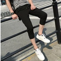 유니파크 캐주얼 운동복 무지 디자인으로 만원대 선물 된 허리밴딩 남자 7부 시보리 팬츠 E-1163456