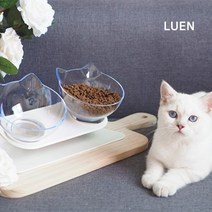 LUEN 한비시 반려 동물 밥 그릇 애완 강아지 고양이 애견 애묘 가정 매장 업소 용품 식기 사료, 1개, 화이트