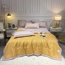 양모이불 겨울이불 여름 에어 컨디셔닝 퀼트 침대에 면화 침대를 씻어 소프트 이불 싱글/퀸 Edredones 들어, 200x230cm 3pcs_yellow