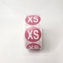 옷 의류 사이즈 스티커 원형 라벨 롤타입 지름 2.5cm 500P XS