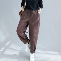 WAWAMOM(특허브랜드) 여자 빅사이즈 기모 배기팬츠 여성 트레이닝 배기 똥싼바지 BNQ48
