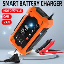 자동차 배터리 충전기 12V 6a 터치 스크린 펄스 수리 LCD 모토 빠른 전원 습식 산성 디지털 디스플레이 차, 01 EU Plug