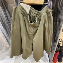 Uniqlo 남성용 448666 Cool Black Technology AIRism 면 혼방 탄성 반바지 짧은 운동복 캐주얼 바지