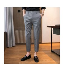 남자 남성 9부 슬랙스 바지 정장 기지 슬림핏 출근룩 오피스룩 베이지 그레이 차콜
