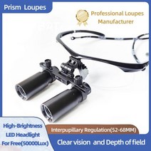 고급 루페 확대경 조명 휴대용 돋보기 헤드 루뻬 루빼, 5X, 280-380mm