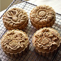 모양틀 2019자체디자인 입체 두꺼운 월병 몰드 해바라기 4매입 125그램 가정용 베이킹, T01-125g입체 로즈 해바라기 4개 1형통