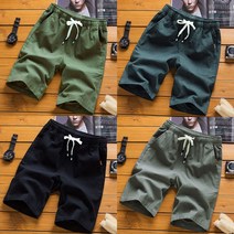 여름 남자 코튼 마 반바지 빅사이즈 밴딩 남성 면바지