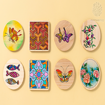 컵받침 만들기 3개 1세트 DIY 색칠하는미술 집콕놀이 유아재료 민화샵, 물고기컵받침세트