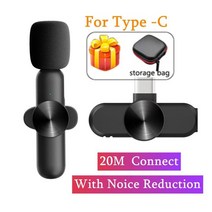 lavalier 오디오 비디오 녹음 mini mic for iphone android facebook 라이브 방송 게임 플레이어, 유형 C의 경우