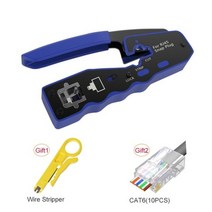 바이드뮬러 스타콘 RJ45 크림퍼 네트워크 도구 이더넷 케이블 스트리퍼 스루 홀 커넥터 CAT5/6/7/8 플라이어 프레스 와이어 클램프 집게 클립, [01] Combination set 1, 없음
