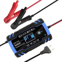 차량용 고속 충전기 스마트 자동차 충전기 변경 12V 24V 8A 배터리 디지털 디스플레이 펄스 수리 LCD 젤 납, 01 파란_01 미국