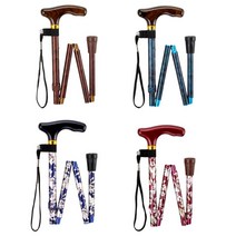 MK 플라워고급 접이식지팡이 4단계조절 알루미늄, 1개, 플라워레드